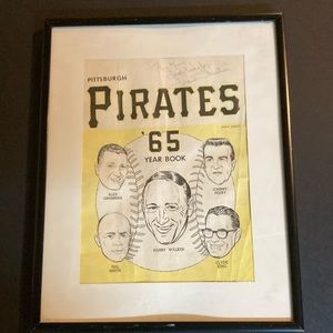 Pittsburg pirates signed 1965 yearbook framed MLB vintage
